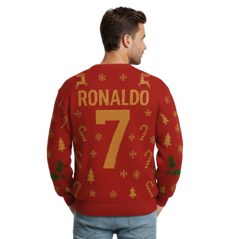 Candy Cane Ronaldo Christmas Jumper