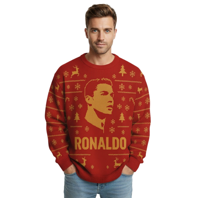 Candy Cane Ronaldo Christmas Jumper