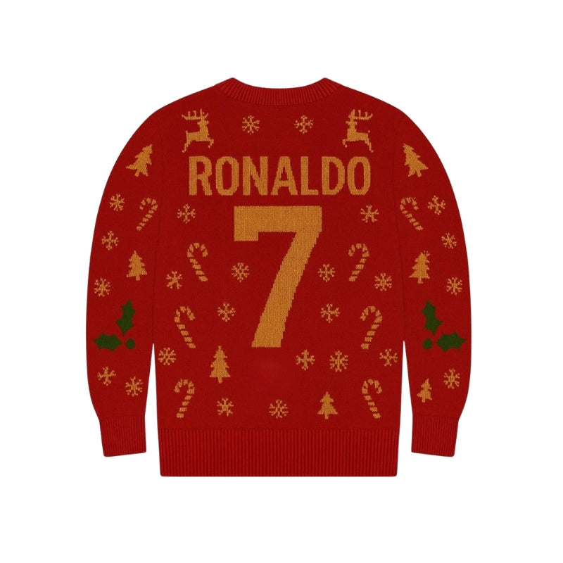 Candy Cane Ronaldo Christmas Jumper